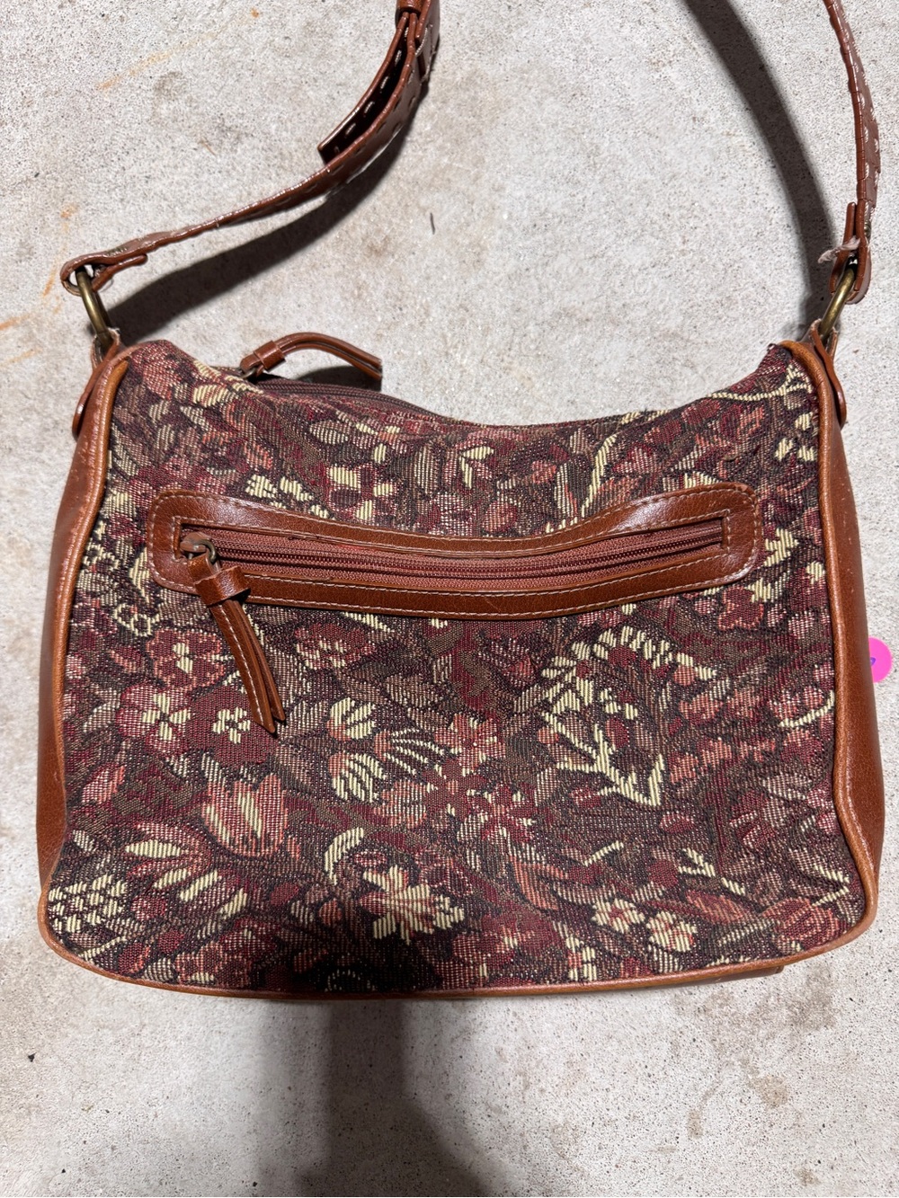 Dockers Floral Tapestry Shoulder Bag Brown Cottagecore Boho Dark Academia - Picture 7 of 9